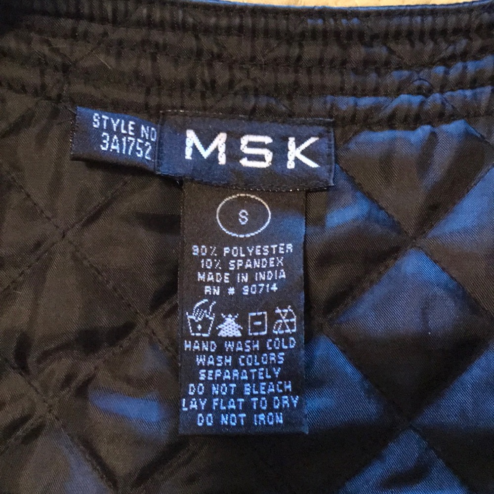 MSK Black Velour Quilted Bolero Jacket - Picture 4 of 8